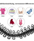 Portable Retractable Clothesline For Camping And RV Life With 12 Clothespins, drying clothes, socks, towel, underwear, swimsuit, scarf.