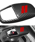 Gear Shift Knob Head Cover Trim Carbon Fiber Red Fit For Dodge Charger 2015-2023 Challenger 2015-2023 Durango 2016-2026 close-up