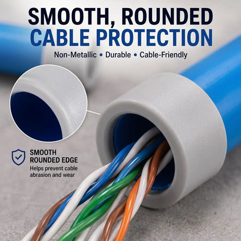 100 Pack Three Quarter Inch Emt Insulating Conduit Bushings White Plastic Cable Grommets Nec Approved Pro Setup for smooth wire pull.