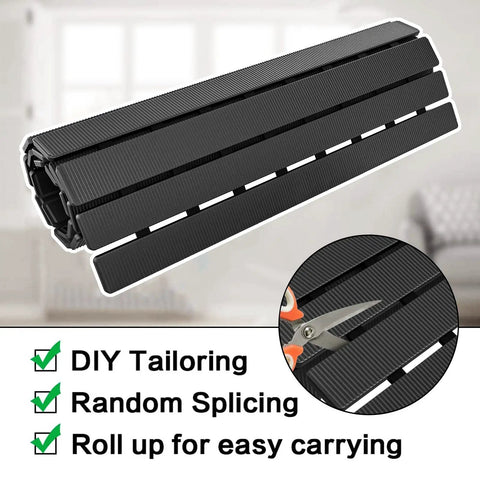 No Sweat Non Slip Shower Mat For Tub, Heavy Duty Premium TPE Bathtub Rug with patterns for easy cutting and splicing.