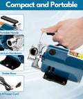 Portable Electric Water Transfer Pump 115V 1/10HP delivers 330GPH with handle, quality hardware, base, and power cord.