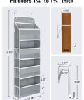 Over The Door Organizer With Four Bins And Six Mesh Pockets Swing Proof Hanging Storage For Nursery And Baby Essentials Toys And Stuffed Animals Perfect For Dorm Rooms And Bathrooms 42 Inches Tall dimensions and door fitting guide