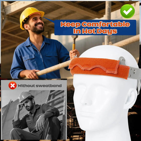 Hard Hat Sweatband Set 3 Pack Washable Liner Replacement For Welding Helmets Flame Retardant Cotton Hook And Loop