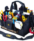 16 Inch Center Tray Tool Bag With 16 Pockets Built Tough Heavy Duty Tool Organizer with tools inside and padded handles