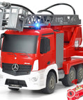 Benz Licensed Remote Control Fire Truck Toy With Realistic Alarm Lights, Working Water Pump And Rotating Rescue Ladder