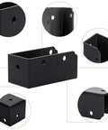 Deck Railing Bracket Connectors For 2x4 Wood Posts Stainless Steel 24 Pcs With Screws Black Fence Brackets Kit side view