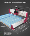 All-In-One 3 Axis CNC Router Kit Maker-Friendly With Custom 710W Spindle, 7000 To 30000 RPM, ER-11 Collet, Linear Rails And Ball Screws