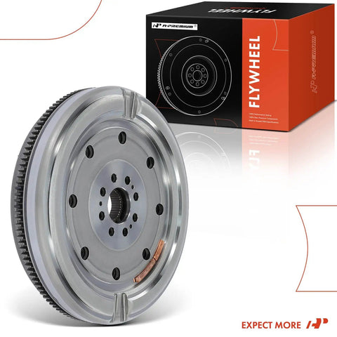 Badass Straight Swap Dual Mass Flywheel Slick Replacement Fits Audi A3 And Tt Quattro Plus Volkswagen Gti And Eos Cars, silver finish, displayed with packaging.