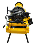 Heavy Duty Electric Pipe Threader Machine With Npt And Bspt Dies For Half To Four Inch Pipe 750 Watt 220v Motor front view showing controls and chuck.