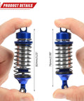 Gorgon Big Bore Shocks Set For ARRMA 1 To 10 Scale RC Cars Upgrade shown in two sizes with blue aluminum finish