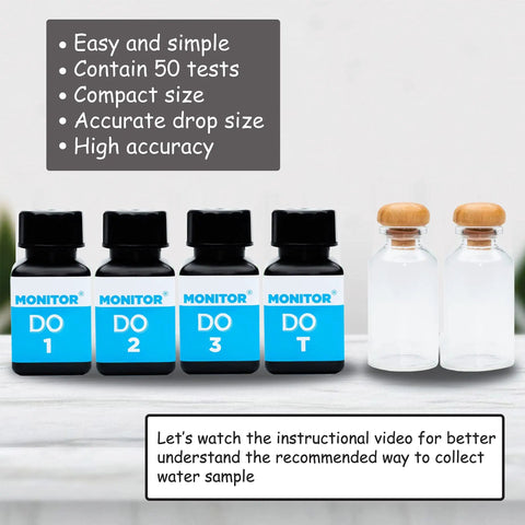 Dead On Accurate Dissolved Oxygen Test Kit Packs Sixty Quick Reads for freshwater tanks includes four reagent bottles.