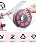 Person holding 12 pack filament storage box with lid for 3D printing spools, highlighting features like sealing and moisture proof design.