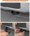 Ford F150 Tow Hook Cover Wrap 2 Piece Black U Shaped Front Bumper Protector Rubber Exterior