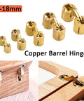 4 Pack Copper Barrel Hinges Hidden 180 Degree Opening For Doors Tables And DIY Furniture Hardware Fits 10 To 18 Mm Bore 14 Mm Size Durable Copper Construction shown