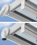 Close-up of drainage system on 10x14 Foot Outdoor Patio Cover Canopy With Waterproof Pergola Roof White Frame And Polycarbonate Panels