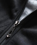 Close-up of zipper on Heavyweight Men's Fleece Hoodie Full Zip Sweatshirt With Warm Lining showing breathable polyester fabric