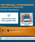 HydraBarrier Supreme Flood Barrier 12 Feet Long 20 Inches Wide 12 Inches High Water Diversion Tube with instruction booklet