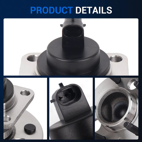 Close-up views of Rear Wheel Hub and Bearing Assembly 512152 for Chevy Malibu 2001 to 2003 and Classic 2004 to 2005 with ABS.