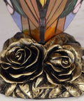Base detail of Butterfly Tiffany Style Stained Glass Accent Table Lamp Night Light for Bedroom and Living Room with Inline Switch