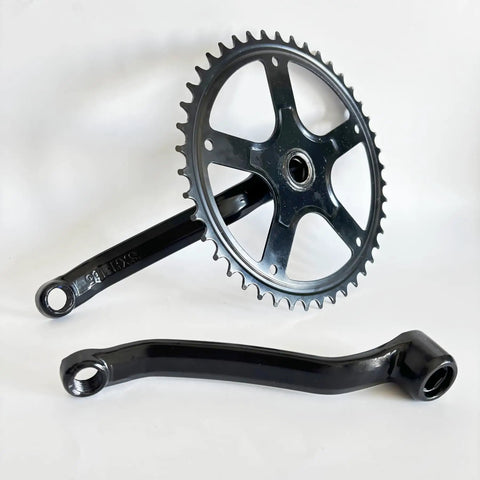 Single Speed Bicycle Crankset 36T 40T 44T 165mm Crankarms Square Taper For Mountain And Road Bikes Black Pedals 9 By 16 Compatible