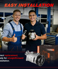 Pro Grade AC Compressor With Clutch And Five Groove Pulley Fits Chevy Equinox 1.5L 2018 2019 2020 showcased by two installers.