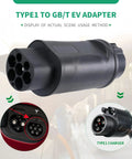 Type 1 To GB T EVSE Converter linking your American J1772 station straight to any China standard EV, showing adapter details.
