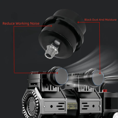 Half Inch Thread Air Compressor Silencer Filter With 20mm Metal Muffler Shell for noise reduction and dust blocking