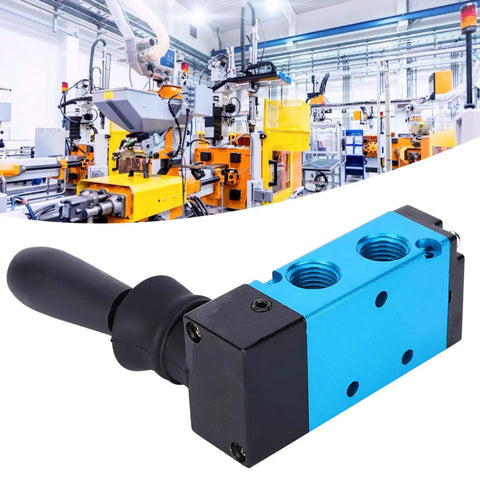 Hand Lever Pneumatic Valve Aluminum Alloy, 2 Position 5 Way, 4 Inch Component shown in industrial setting