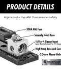 Inline ANL Fuse Holder For 0 2 4 Gauge Wiring With 250 Amp Fuse Car Audio Upgrade No Wire Terminals Needed Easy Install
