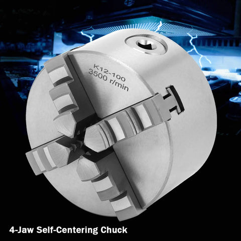 Pro Grade 4 Jaw Self Centering Lathe Mandrel Set With Extra Scrolling Jaws And Steel Grip Chuck For Turning Machines And Non Ferrous Metals That Bring Spot On Precision And Zero Frustration Daily