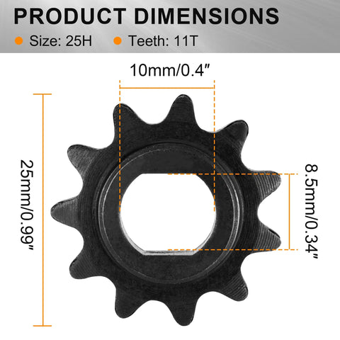 11T 25H Chain Motor Sprocket With Master Links For Dirt Bikes Mini Go Karts And Electric Scooters Replacement Gear Compatible With MX650 MX500 SX500 Dirt Bike Style Rides And Kids Electric Buggies
