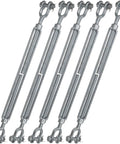 Rock Solid Five Pack Jaw And Jaw Turnbuckles One Inch By 24 Inches Rated For Ten Thousand Pounds Hot Dipped Galvanized heavy duty set.