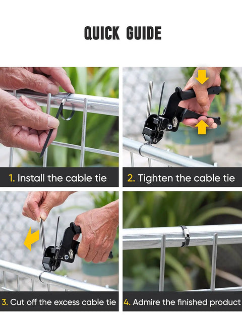 Guide for using Heavy Duty Stainless Steel Zip Ties Kit With Quick Cutter Tool 150 Pcs 11.8 Inch Multi Purpose Fence Fixing