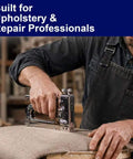 Premium Pro Grade 22 Gauge 71 Series Upholstery Staples Built Damn Tough With Galvanized Carbon Steel, used for furniture repair.