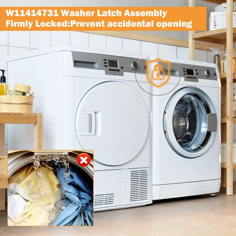 Washer Latch Assembly Replacement For Whirlpool Washers Lid Lock Switch Easy Install Drop In Fit Compatible With AP7002928 MVW5430MW0 WTW5010LW0 WTW5015LW0 WTW5057LW0 And Related Models, front view