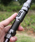 Close-up of Telescopic Fishing Rod For Travel And Bass And Trout Angling With 24T Carbon Fiber Construction CNC Machined Reel Seat