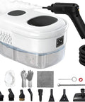 This bad boy 2500W Handheld Steam Cleaner, portable design with tool bundle for deep cleaning tile, grout, and upholstery.
