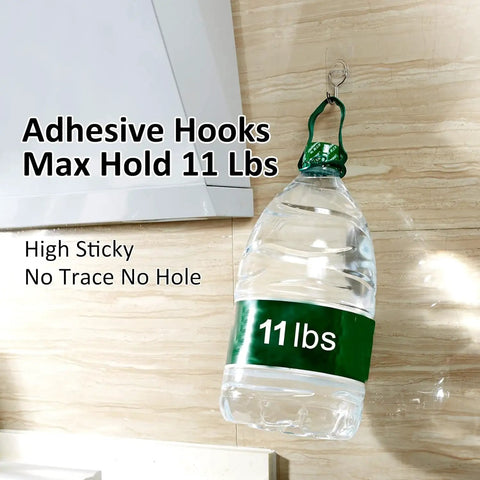 8 Pack Clear Adhesive Wall Hooks Stick On Self Adhesive Stainless Steel Hooks Hang Up To 11 Lbs Great For Bathroom Kitchen