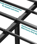 Sturdy metal slat construction of the Full Size Metal Platform Bed Frame With Underbed Storage for heavy duty support.