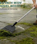 Beast Of A Floor Scraper Garden Shovel with 82 inch adjustable handle and 10.4 inch heavy duty flat blade removing moss from pavement