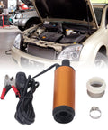 12V Oil Extractor And Transfer Pump For Cars Trucks And Motorcycles With 80W Motor 5500RPM 5m Lift 2.5m Cable And 19mm Outlet Kerosene And Water Fluid Transfer Tool, shown with clamps and filter