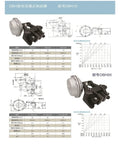 Pneumatic Brake Pad 100x80x15 DBH-205 Right Type Built From Beefy Durable Alloy, front and side view with specs chart.