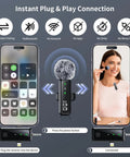 Setup of Wireless Lavalier Microphone For iPhone And Android, 2 Pack Clip On Lapel Mic With AI Noise Cancellation, Battery Display