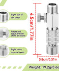 Airbrush Quick Connect Disconnect Adapter Kit With One Eighth Inch Fittings Quick Release Coupler Set with measurements and details.