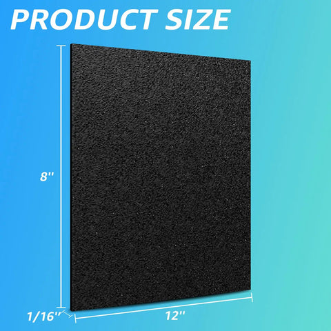Two Pack One Sixteenth Inch Thick ABS Plastic Sheets 8 By 12 Inches Thermoformable With Haircell Textured Front visible with dimensions