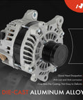 Front view of Drop In Alternator Replacement For Subaru Impreza 2015 2016 Crosstrek 2016 2017 XV Crosstrek 2015 And WRX 2015 2021 2.0L 12V 130A Six Groove Clutch Pulley Clockwise in die-cast aluminum alloy.