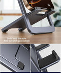 Foldable Aluminum Phone Stand For Desk Adjustable Viewing Angle Portable Travel Companion Premium Office Accessory For iPhone 17 16 15