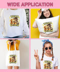 Six Pack 7x7 Inch Iron On Transfers For T Shirts And Hoodies DTF Heat Press Stickers on clothing and accessories.
