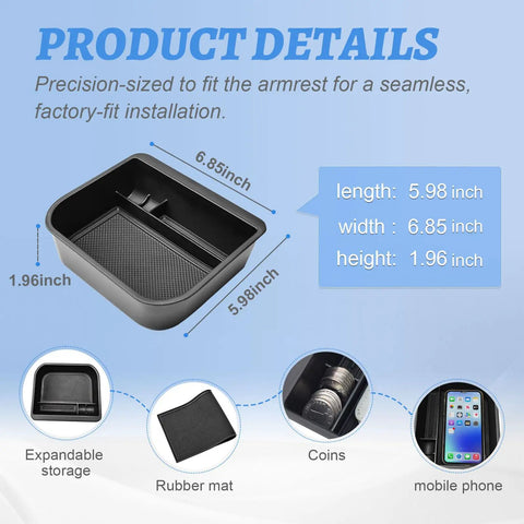 Cool Box Center Console Organizer Tray For Toyota Land Cruiser Prado 250 And Lexus GX550 2024 2025 2026 Models with dimensions