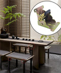 Tough As Nails Table Leg Folding Brackets 4 Pack Heavy Duty Self Locking Hinges displayed on a modern table with seating.
